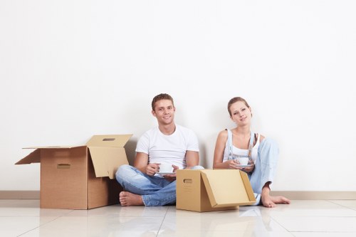 Fragile items packed securely with labels for a Uxbridge move