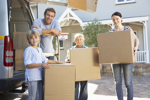 Boxes and furniture loaded safely into a removal van