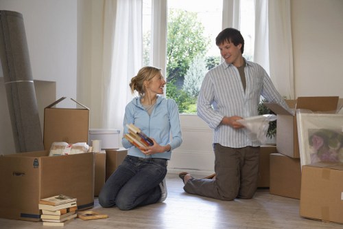 Finished Uxbridge removal van move with packed furniture and boxes